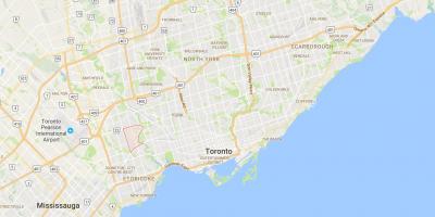 Kart av Humber Valley Village-distriktet Toronto
