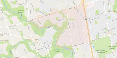 Kart over Humbermede-området i Toronto
