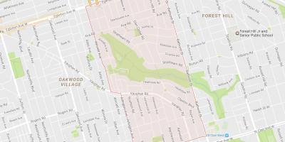 Kart over Humewood–Cedarvale-området i Toronto