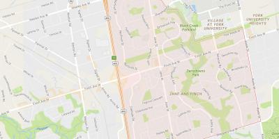 Kart av Jane og Finch-området i Toronto