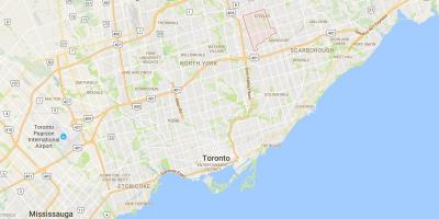 Kart over L'Amoreaux distriktet Toronto