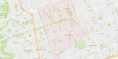 Kart over L'Amoreaux-området i Toronto