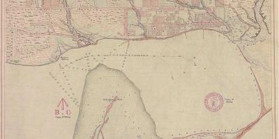 Kart over land i York Toronto 1787-1884
