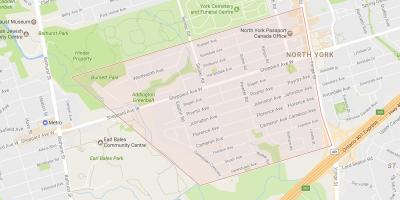 Kart over Lansing-området i Toronto