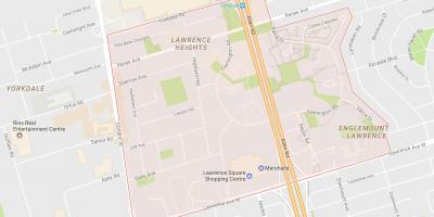 Kart av Lawrence Heights-området i Toronto