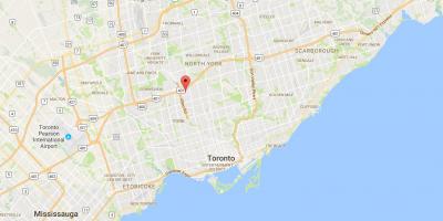 Kart av Lawrence Manor-distriktet Toronto