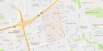 Kart over Ledbury Park-området i Toronto