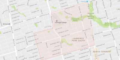 Kart over Lytton Park-området i Toronto