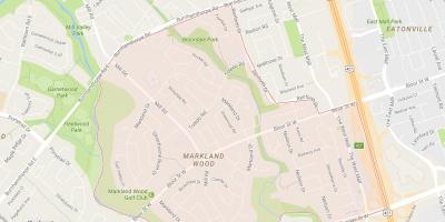 Kart av Markland Wood-området i Toronto