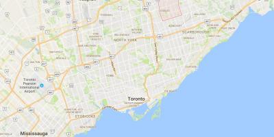 Kart over Milliken distriktet Toronto