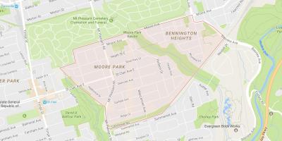 Kart av Moore Park-området i Toronto