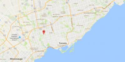 Kart av Mount Dennis-distriktet Toronto