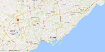 Kart over Området distriktet Toronto
