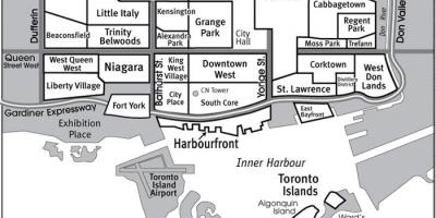 Kart over Området Sør Core Toronto