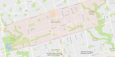 Kart over Newtonbrook-området i Toronto