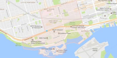 Kart over Niagara-området i Toronto