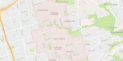 Kart over Nord-området i Toronto