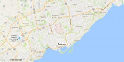 Kart over Nord-distriktet i Toronto