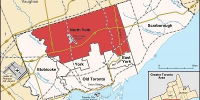 Kart over Nord York Toronto