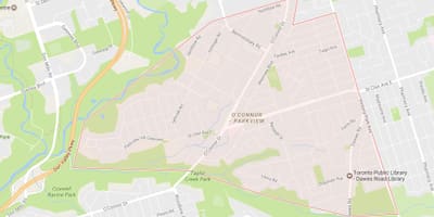 Kart av O ' Connor–the genesee grande-området i Toronto
