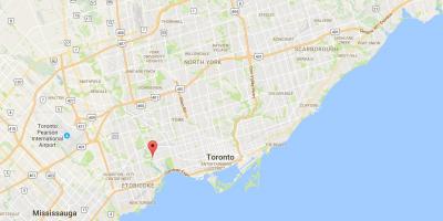 Kart av Old Mill district i Toronto