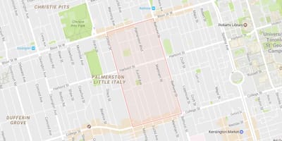 Kart av Palmerston-området i Toronto