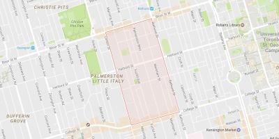 Kart av Palmerston-området i Toronto