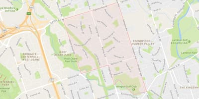 Kart av Prinsesse Gardens-området i Toronto