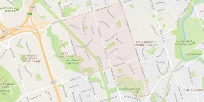 Kart av Prinsesse Gardens-området i Toronto