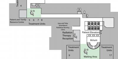 Kart av Prinsesse Margaret Cancer Centre Toronto 2. etasje Nedenfor (B2)
