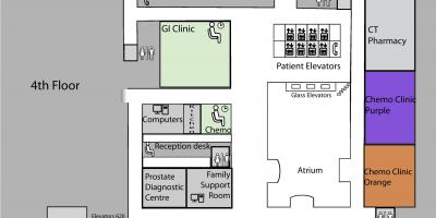 Kart av Prinsesse Margaret Cancer Centre, Toronto, 4. etasje