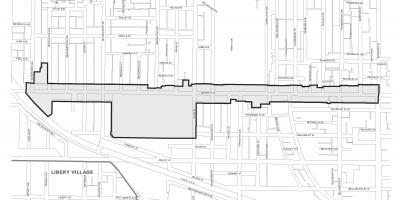 Kart av Queen street Toronto west