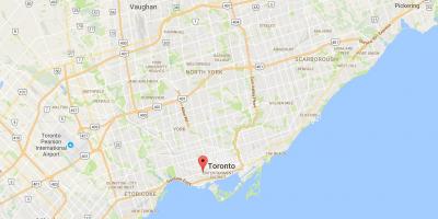 Kart av Queen Street West district i Toronto