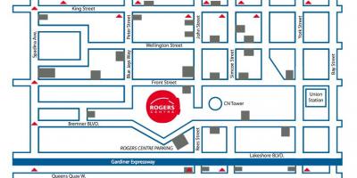 Kart over Rogers centre parkering