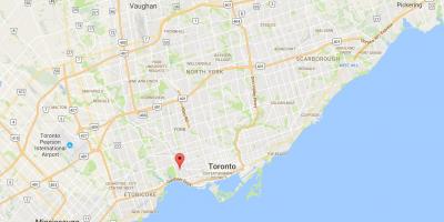 Kart over Roncesvalles distriktet Toronto