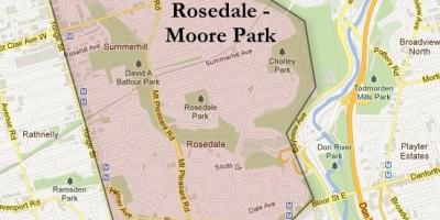 Kart av Rosedale Moore Park i Toronto
