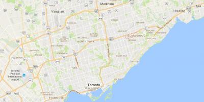 Kart av Scarborough Sentrum distrikt Toronto