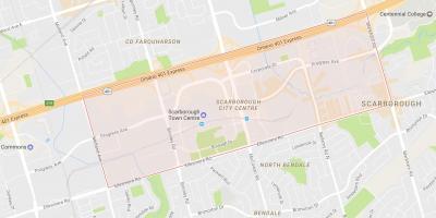 Kart av Scarborough Sentrum-området i Toronto