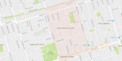 Kart over Seaton Village-området i Toronto