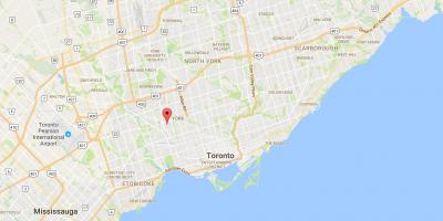 Kart over Silverthorn distriktet Toronto