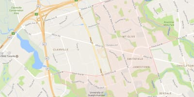 Kart av Smithfield-området-området i Toronto