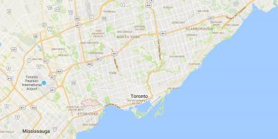 Kart over Sunnylea distriktet Toronto