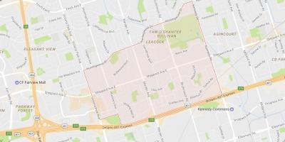 Kart over Tam O'Shanter – Sullivan-området i Toronto
