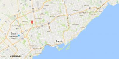 Kart av The Elms distriktet Toronto