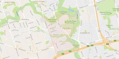 Kart av The Elms-området i Toronto