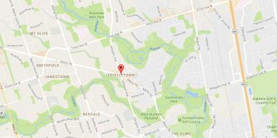 Kart over Thistletownneighbourhood-området i Toronto