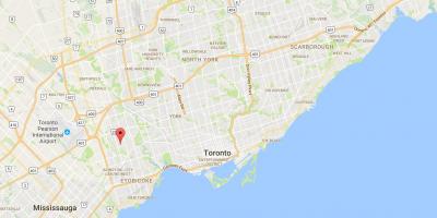 Kart over Thorncrest Landsbyen distriktet Toronto