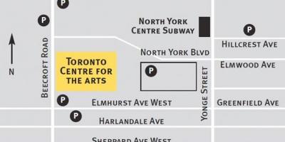 Kart av Toronto centre for the arts