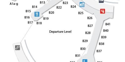 Kart av Toronto Pearson-flyplassen ankomst nivå terminal 3