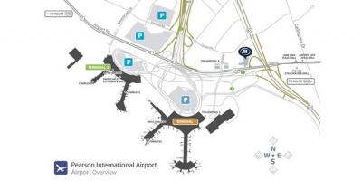 Kart av Toronto pearson-flyplassen oversikt